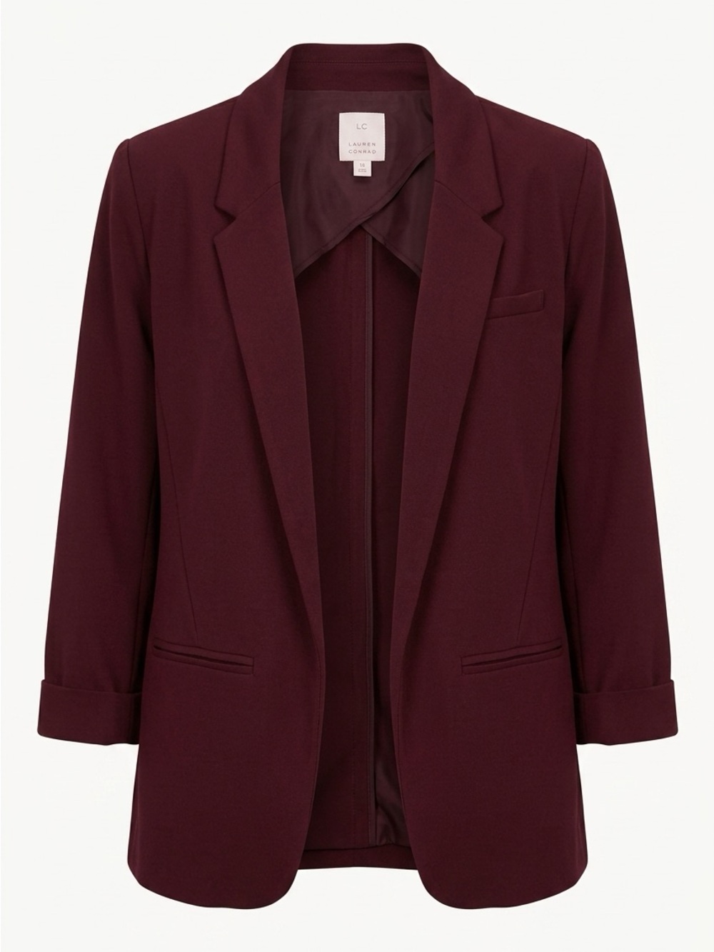 LC Lauren Conrad Women's Burgundy Blazer Jacket size 14